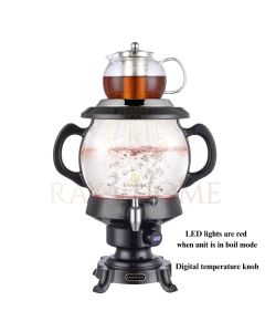 RAYA Glass Tea Maker & Samovar, Black